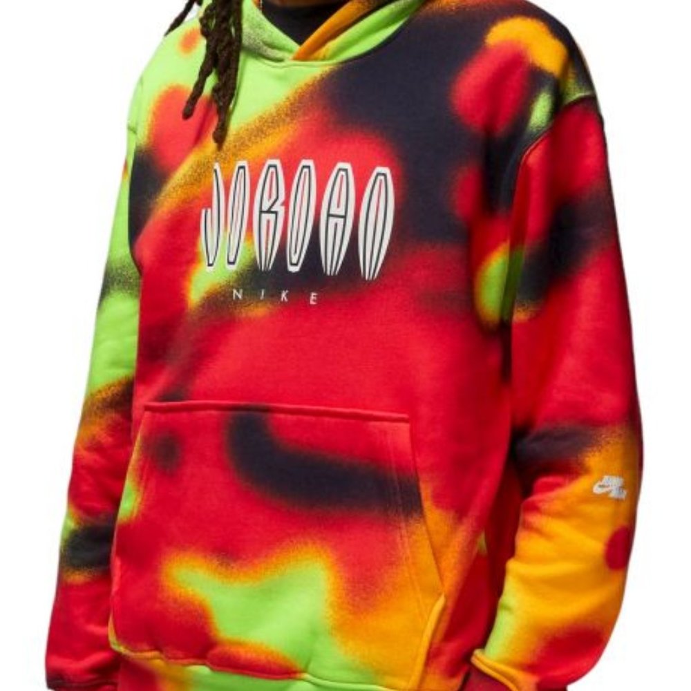 JORDAN FLIGHT MVP FLEECE HOODIE MULTICOLOR DV4587-612 SIZE LARGE MSRP $84